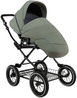 Детская коляска Roan Bass Next Classic d12 2.0 2 в 1 BNC/82/2 Sage Green/Black/руч.Black