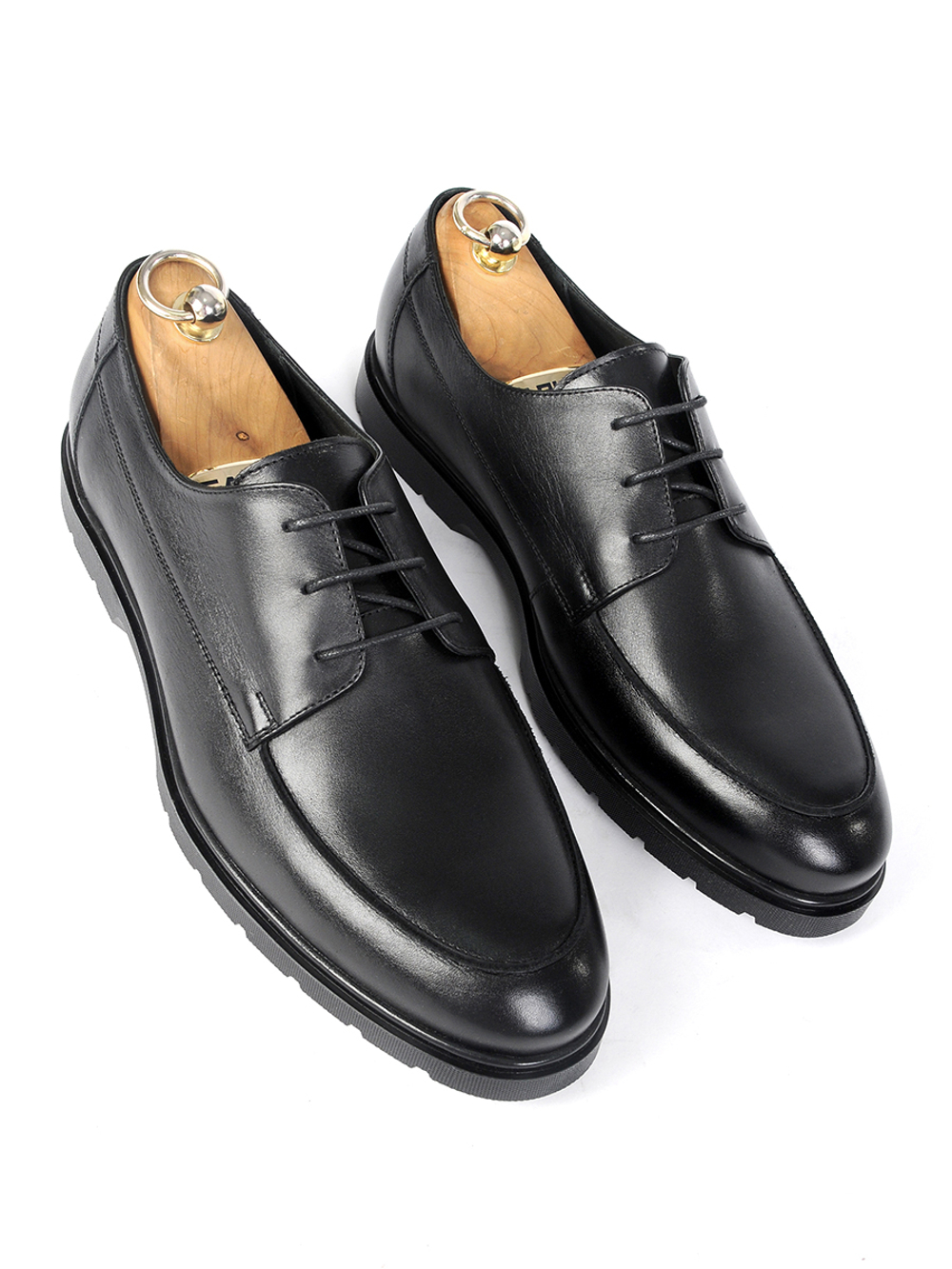 Мужские черные лоферы на шнурках под классический образ V599чер