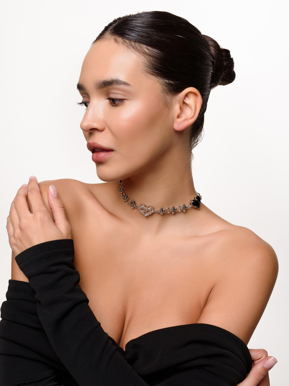 Колье "Black big soul thorn" Silver