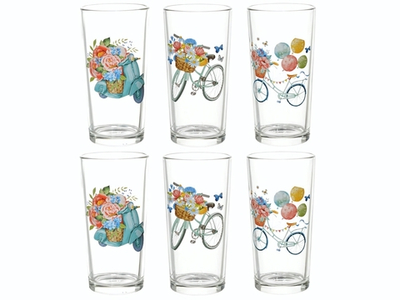 Набор стаканов "Романтика" 6шт 230мл (высокие)