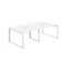 AG.2412.WH.72.WH / Стол для переговоров 2400х1238х750 / профиль О-образный: 70х20 белый; лючок: серебро; столешница: белый