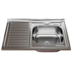 Мойка 80х60 (0,6) прав вып 3 1/2 MIXLINE 16см  с сифоном ДЕКОР