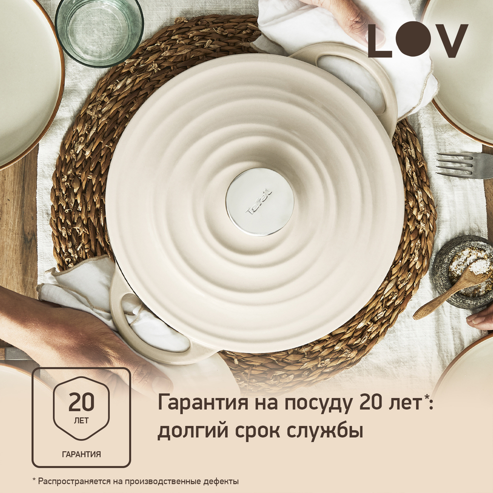 Кастрюля с крышкой Tefal LOV 25 см E2590404