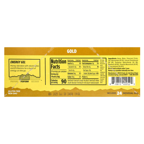 Honey Stinger, Энергетический гель, золото, 24 пакетика по 31 г (1,1 унции)
