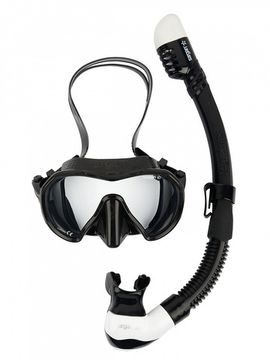 Набор маска+трубка в сумке Sargan Сталкер-М черный/белый