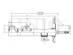 Амортизатор газовый передней подвески UNIO SAB-10614