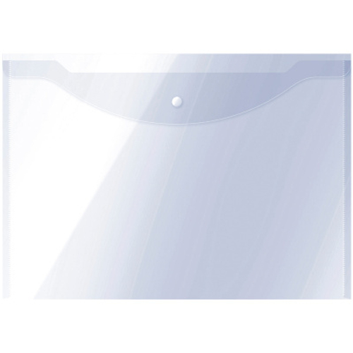 Папка-конверт на кнопке OfficeSpace А3, 150мкм, пластик, прозрачная