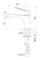 Смеситель для раковины WONZON & WOGHAND BALANCE, Хром (WW-051121-CR/L)