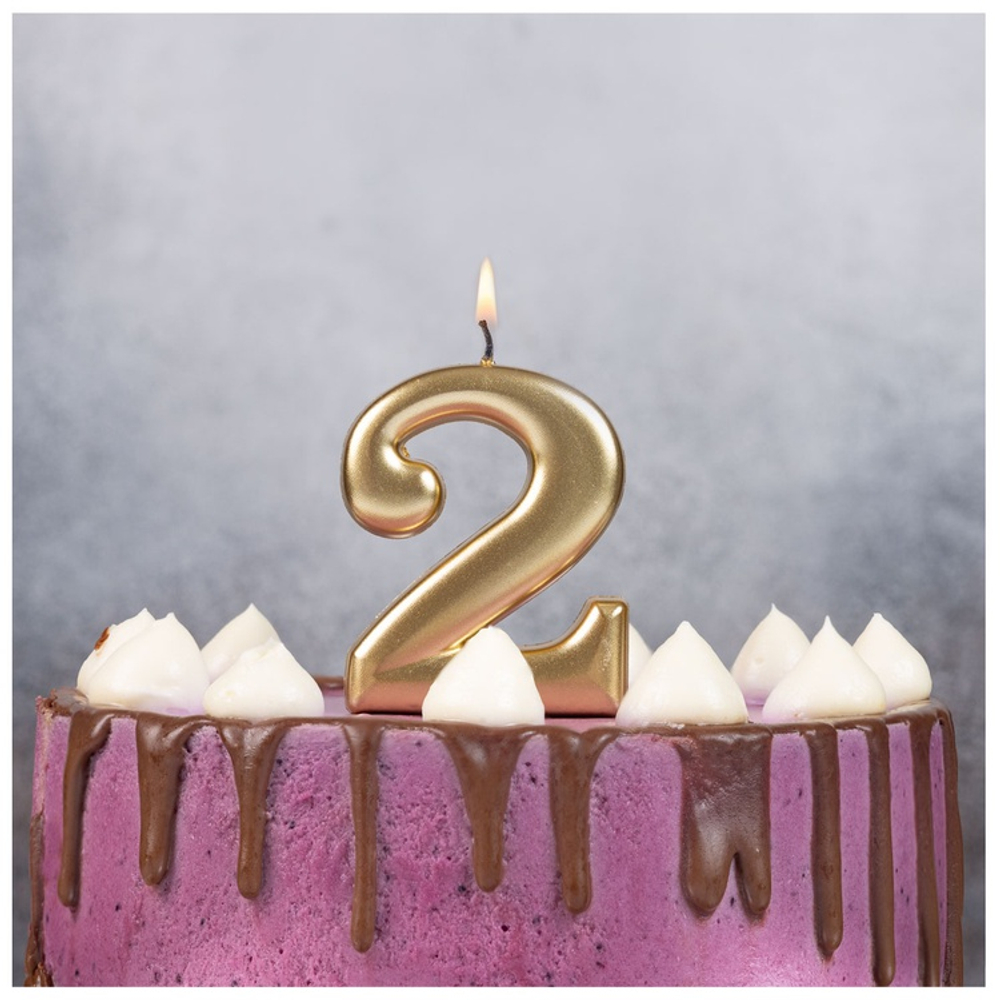 Свечи-цифры Золотые, 8 см
