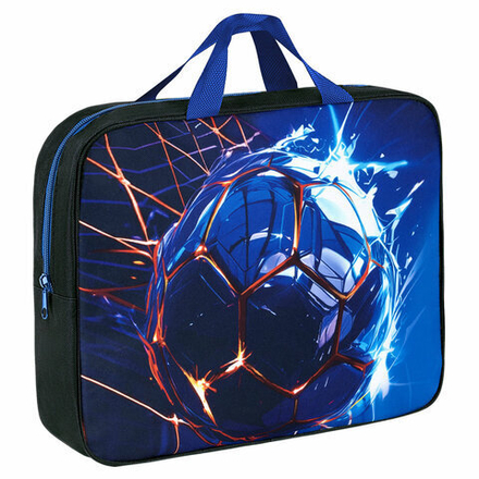 Папка на молнии с ручками BRAUBERG А4, 1 отделение, полиэстер, 80 мм, "Score goal", 273304