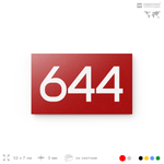Номер на дверь 644, табличка на дверь для офиса, квартиры, кабинета, аудитории, склада, красная 120х70 мм, Айдентика Технолоджи