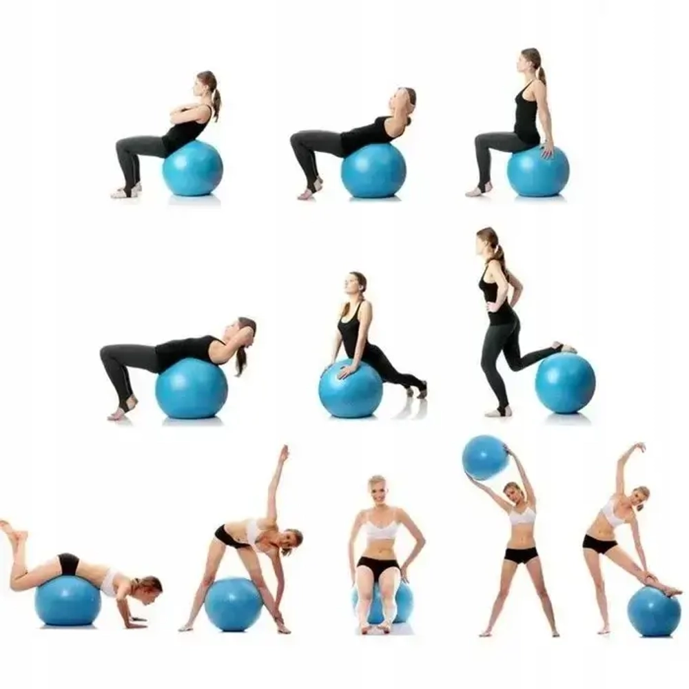 Фитбол Sportage полумассажный 65 см 900гр (с насосом), Красный