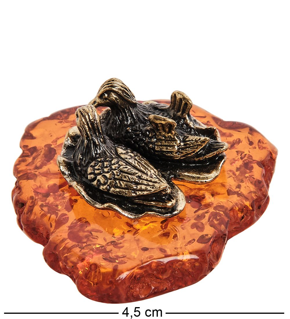 Народные промыслы AM-1529 Фигурка «Уточки» (латунь, янтарь)