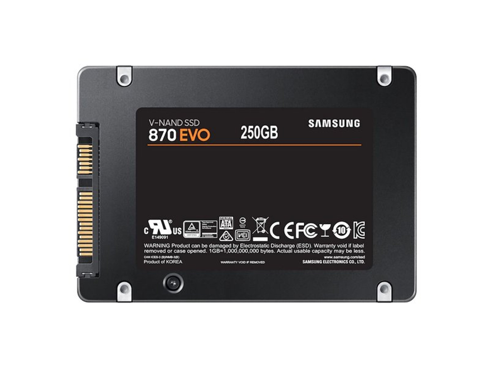 SSD накопитель Samsung 870 EVO 250ГБ, 2.5" SATA, SATA III, [MZ-77E250B/AM]