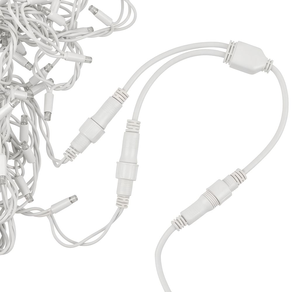 UCX-F90 S2-0.4M-WH Провод-разветвитель для гирлянд серии F90PRO. 0.4м. 2 выхода. Статика-мерцание. IP67. Белый. ТМ Uniel