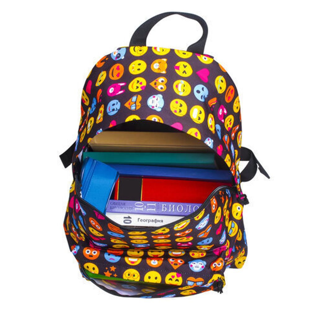 Рюкзак BRAUBERG молодежный, сити-формат, Смайлики, 41х32х14 см, 227105