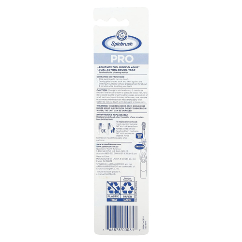 Spinbrush, Pro Clean, сменные насадки, средний размер, 2 насадки