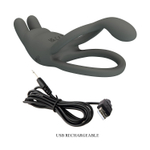 Серое эрекционное виброкольцо Dwayne (Цвет: серый)