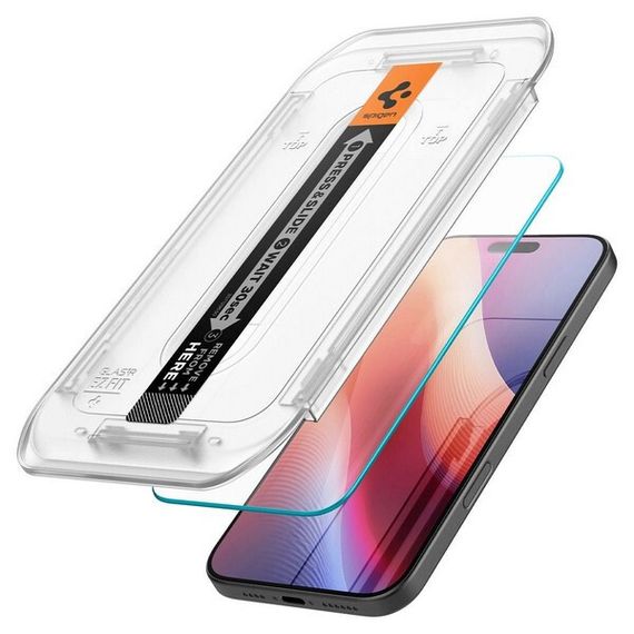 Защитное стекло Spigen Glas.tR EZ Fit для iPhone 16 Pro 2 шт. в уп. (AGL07928) прозрачный