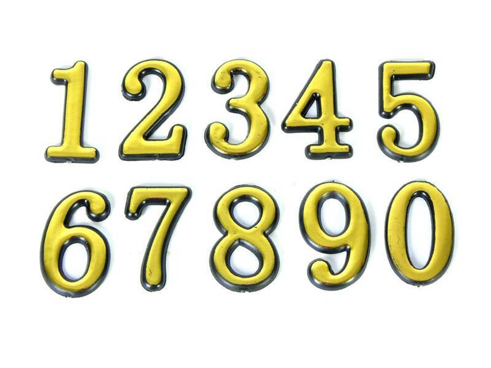 Цифра дверная &quot;4&quot; золото пластик АЛЛЮР