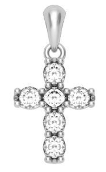 Крест с белыми фианитами