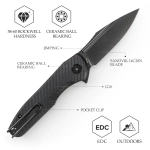 Складной туристический нож TRIVISA Antliae-03B клинок 14C28N рукоять G10 (черный-черный)
