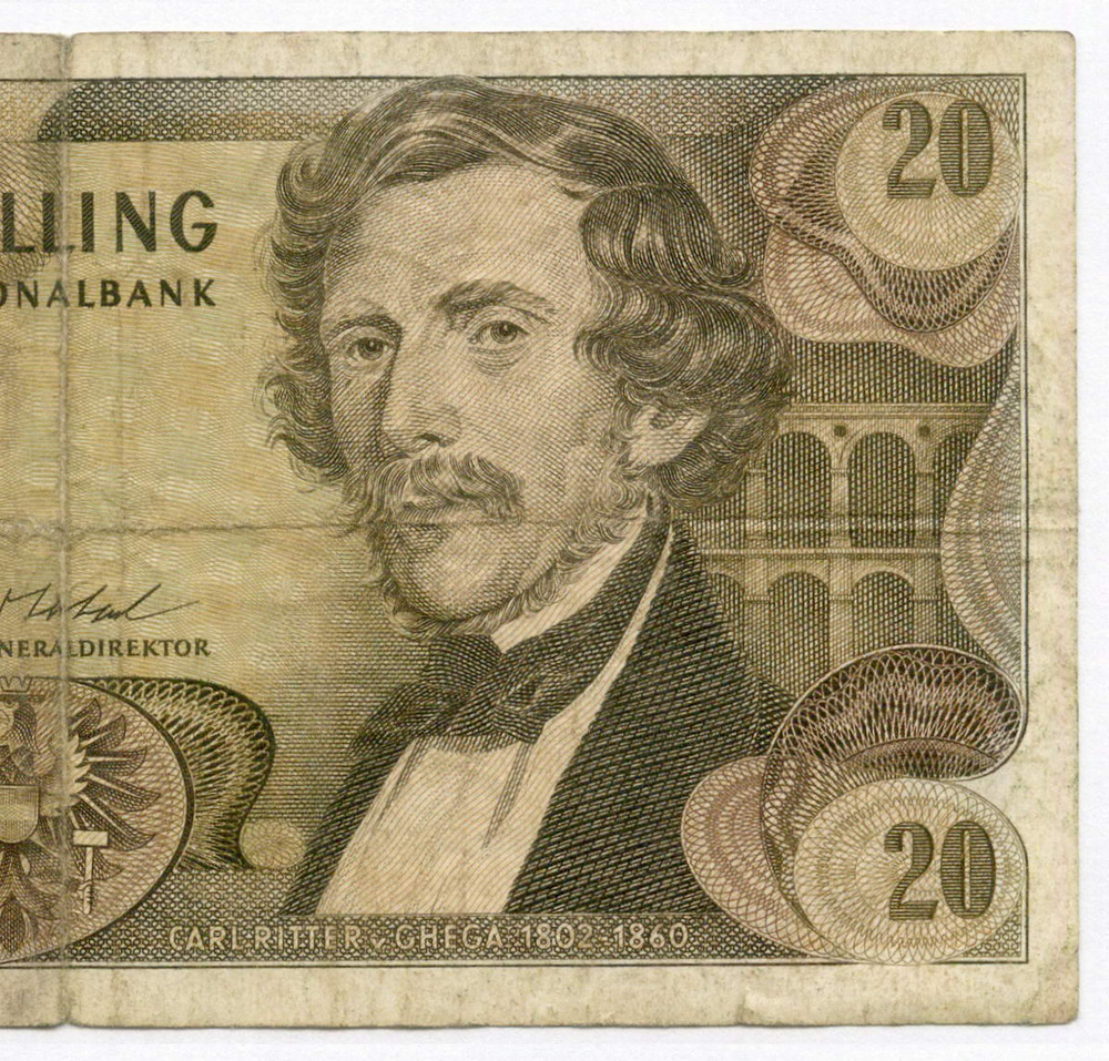 Банкноты Австрия 20 шиллингов 1967 и 50 шиллингов 1970 гг. VG