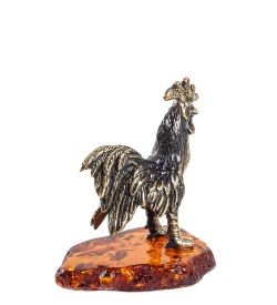 AM-1377 Фигурка «Петух Шабо» (латунь, янтарь)