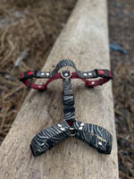 Шлейка анатомическая из БИОТАНА для собак, размер М, ширина 25 мм , зебра и винный