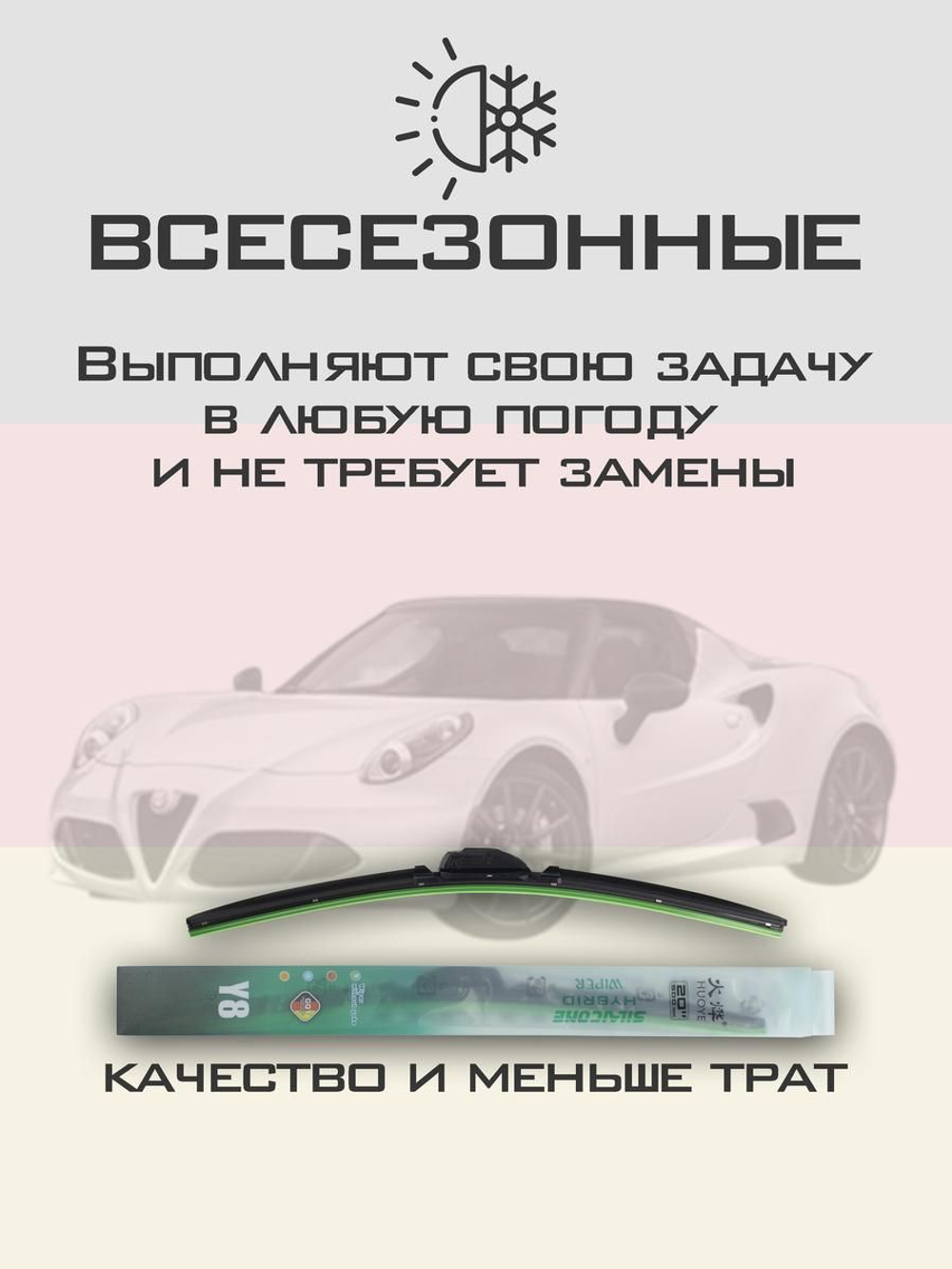 Щетки стеклоочистителя HUOYE Y8 525/ мм на AlfaRomeo 4C | Push button