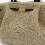 Сумка DeMellier The Midi New York Beige Shearling & Black Smooth