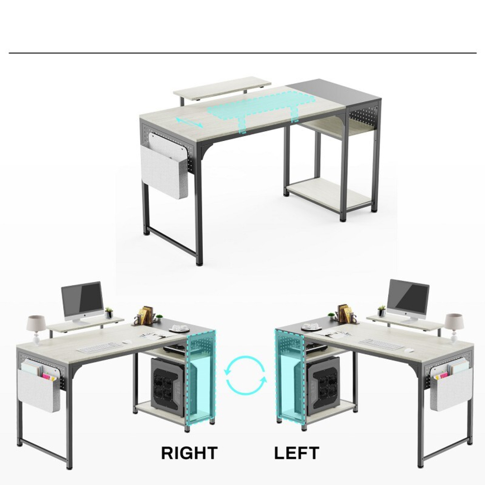 Стол письменный (для компьютера) EUREKA ZX-SS140B-OGB с шириной 140 см, Oak Grey (ZX-SS140B-OGB)