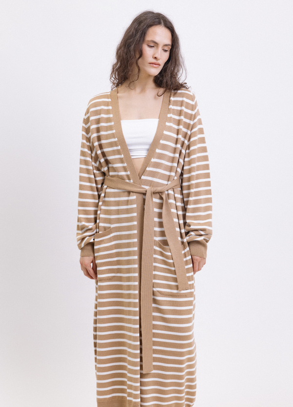 Кардиган удлиненный в полоску