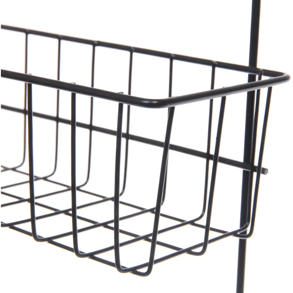 Органайзер металлический подвесной универсальный «ФАНАДЕРО», цвет черный, две полки, 25.5*10*33.5см (лейбл)