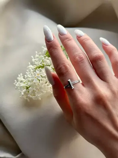 Кольцо серебро геометрия Спаси Сохрани