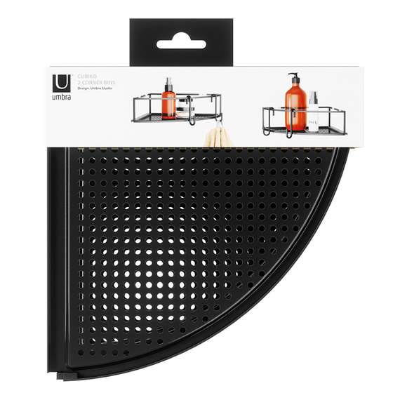 Набор из 2-х угловых полок для ванной cubiko, черные