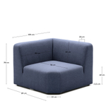 Угловой модульный диван Neom синего цвета 75 см