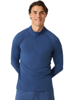 Мужская теннисная футболка с длинным рукавом Björn Borg Midlayer Half - sargasso sea