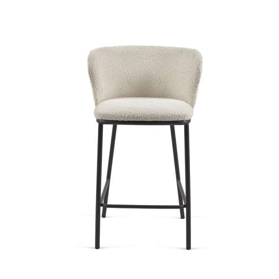 Полубарный стул Ciselia 65 см, белое букле