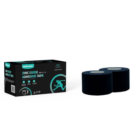 Тейп жесткий спортивный Winner,оксид цинка,612112, 3,8 см*9,1м, чёрный, 32 шт/уп