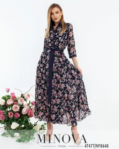 Платье 8648-тёмно-синий Minova