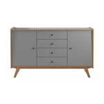 Тумба «Винтаж» 2 двери 4 ящика серый лак 7042/браун