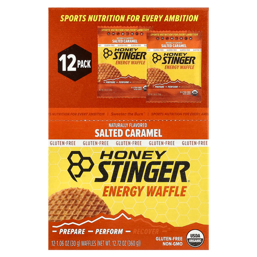 Honey Stinger, Energy Waffle, соленая карамель, 12 вафель по 30 г (1,06 унции)