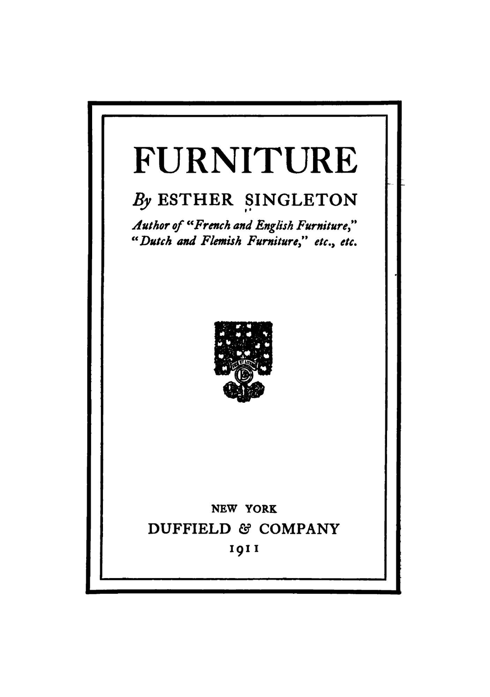 Furniture | Esther Singleton