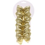 Бант на ёлку «Зимнее очарование» 8,5*9 см (набор 6 шт), Золото