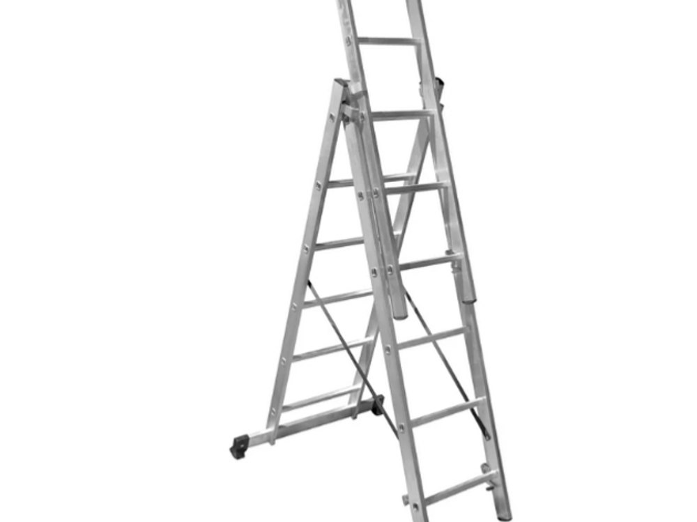 Лестница алюминиевая трёхсекционная 6 ступеней СИЛАЧ