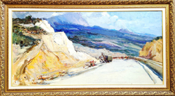 Картина Цветковой В.П. "Новая трасса в горах" холст/масло 75х150