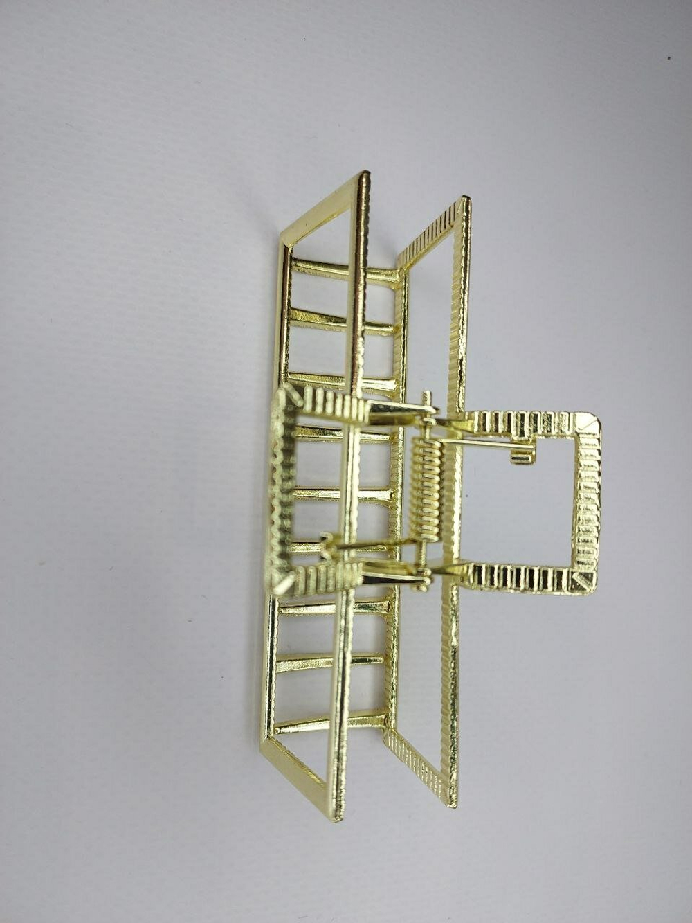 Заколка Краб для волос. Металл. Цвет Золото. Квадратная. Усиленная.Для длиных волос