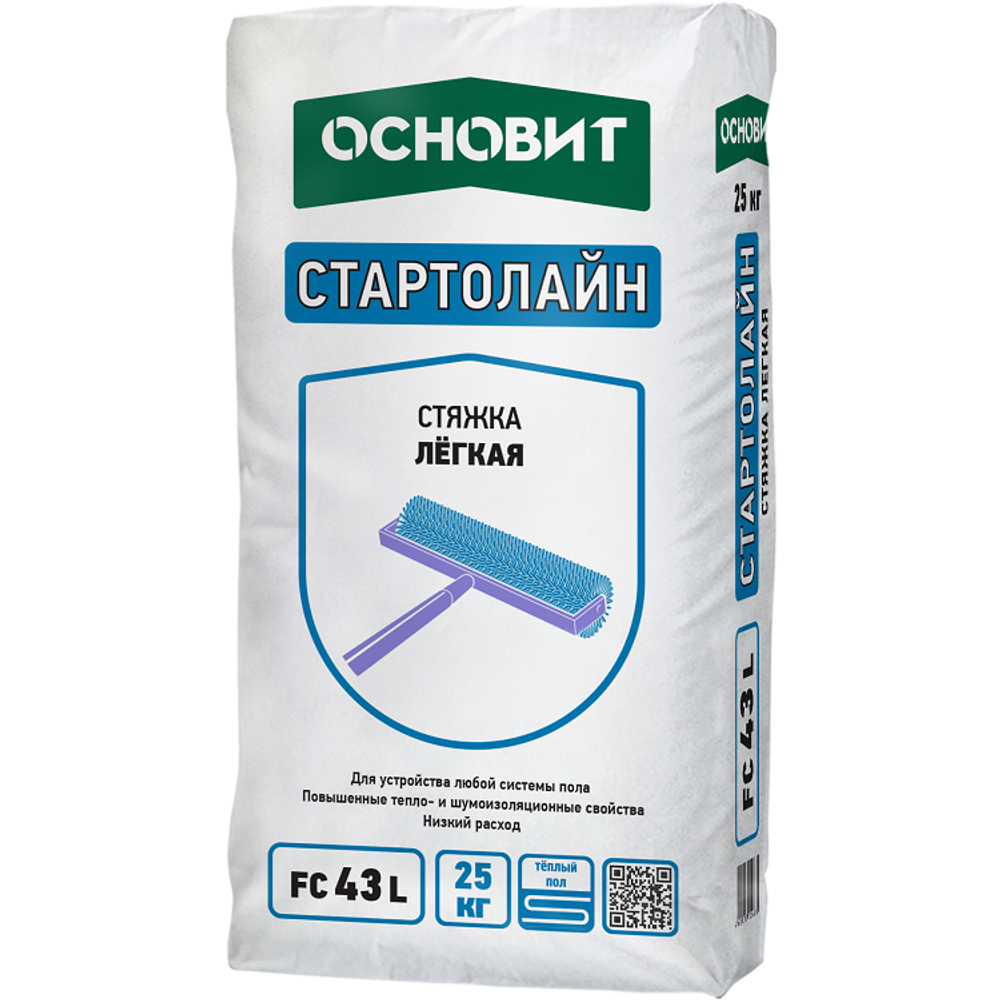Стяжка пола Основит Стартолайн FC43 L легкая 25 кг