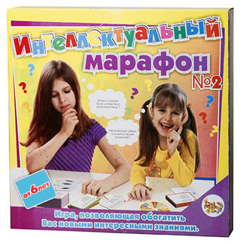 Игра викторина 6+ " Задира " Интеллектуальный марафон №2, состав: 216 карточек, игровое поле, картонная упаковка 28*28см